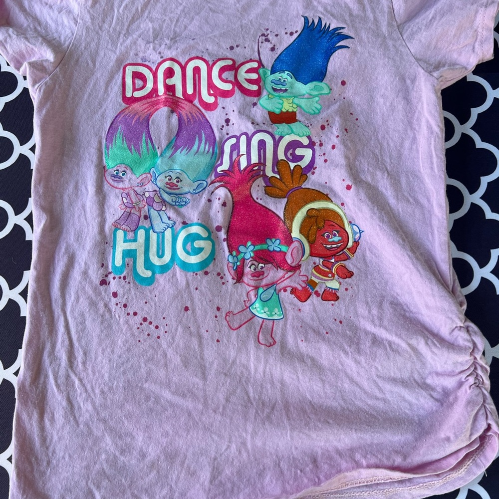 Trolls Girls glitter short sleeve tee cotton